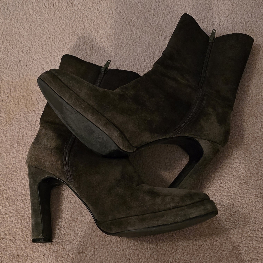 Suede Platform Mid-Calf Boots - Picture 4 of 5
